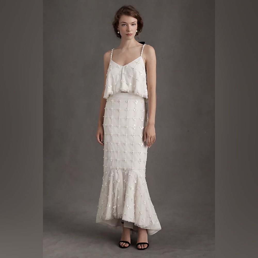 Elegant Ivory Beaded Spaghetti-Strap Maxi Dress